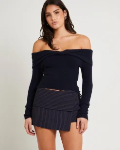 Piper Twist Off Shoulder Long Sleeve Knit