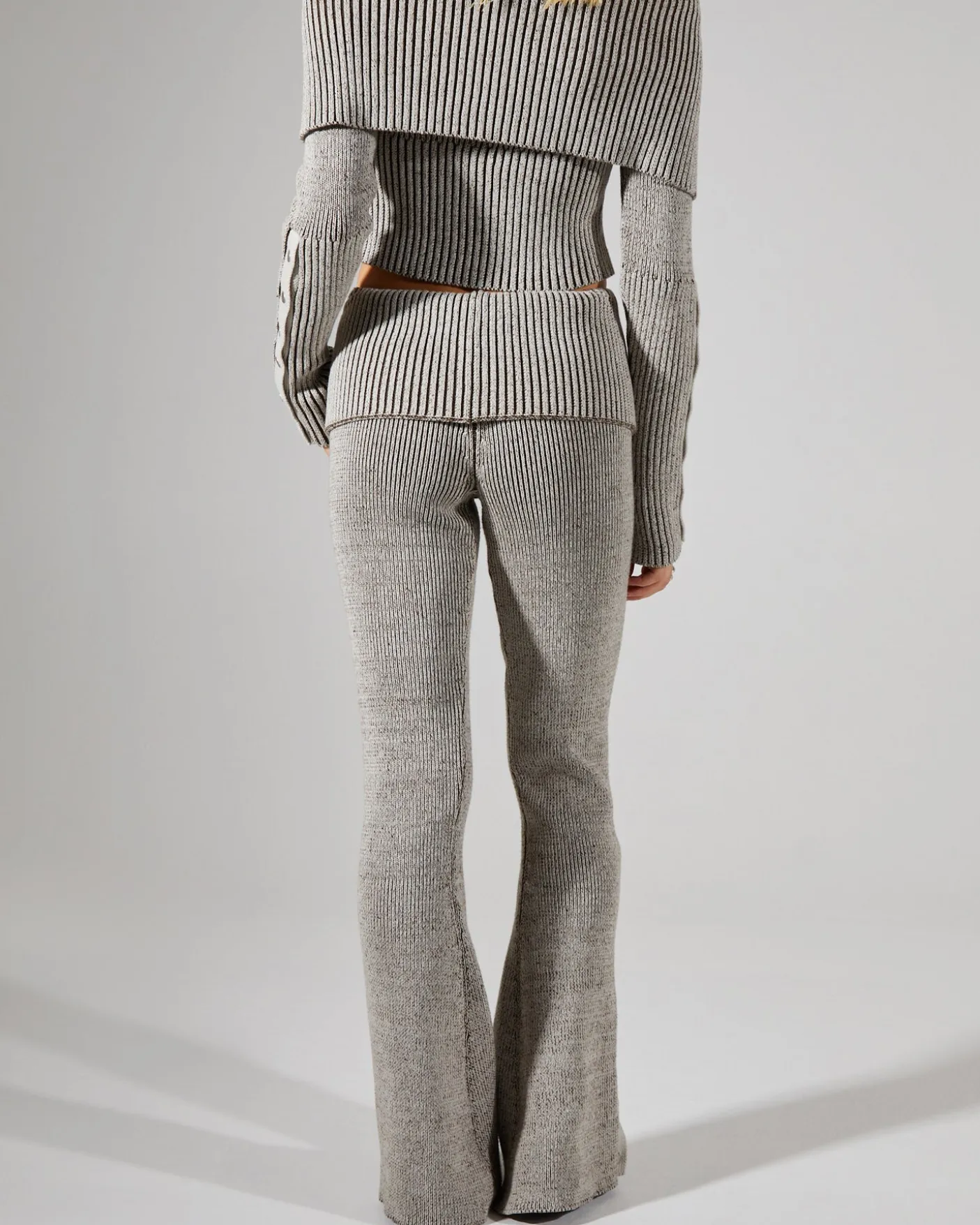 Plated Knit Popper Trousers