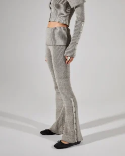 Plated Knit Popper Trousers
