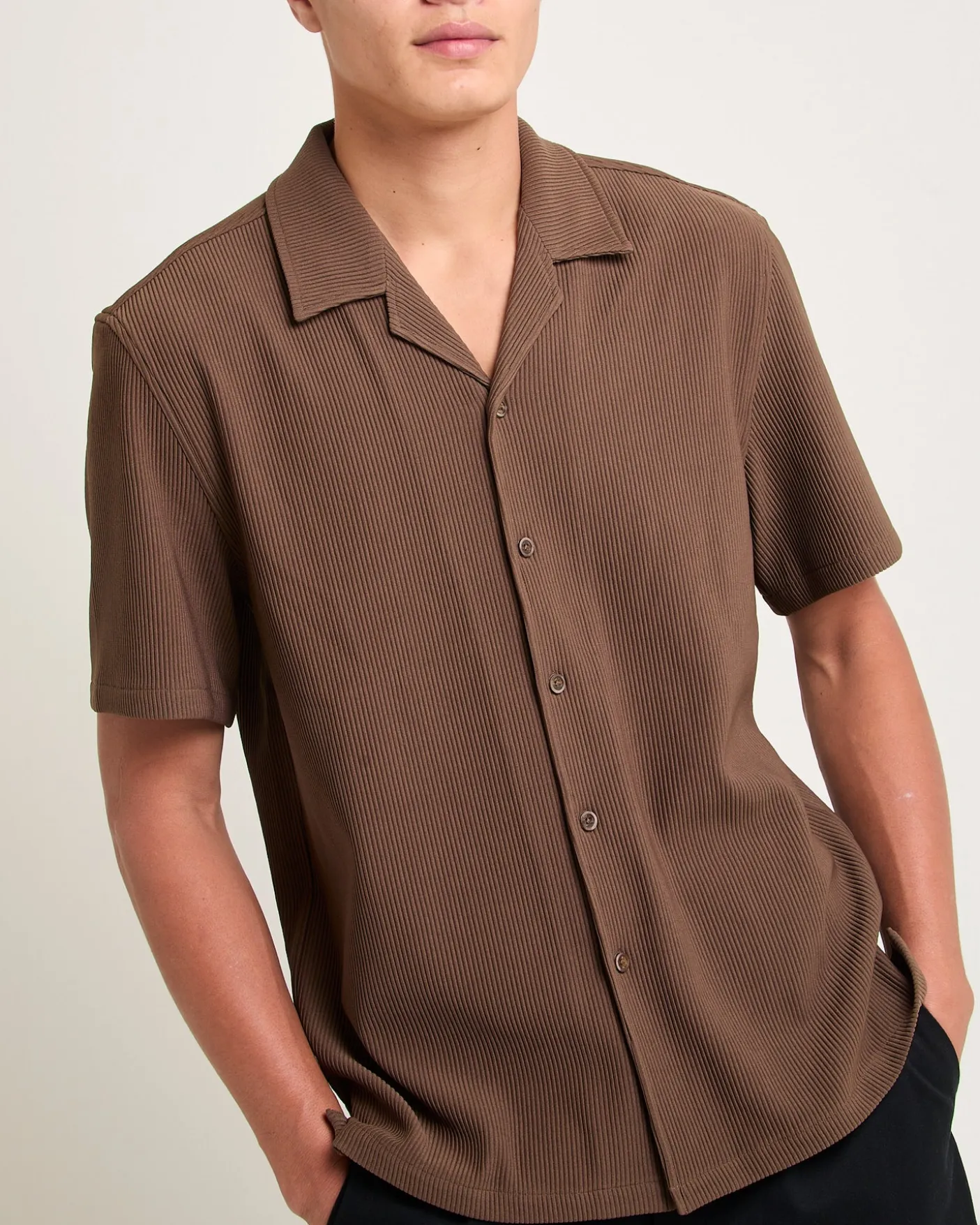 Pleated Resort Short Sleeve Shirt