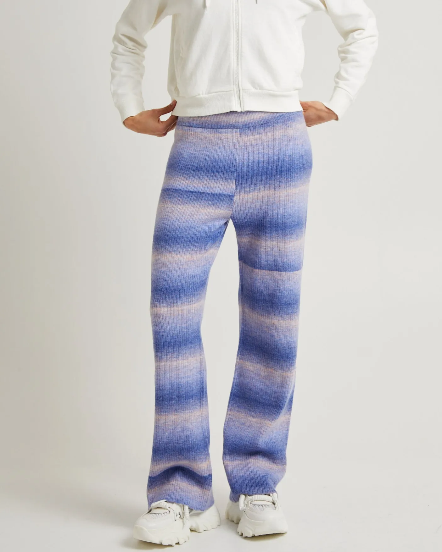 Pnoom Wide Leg Knit Pants Powder Blue