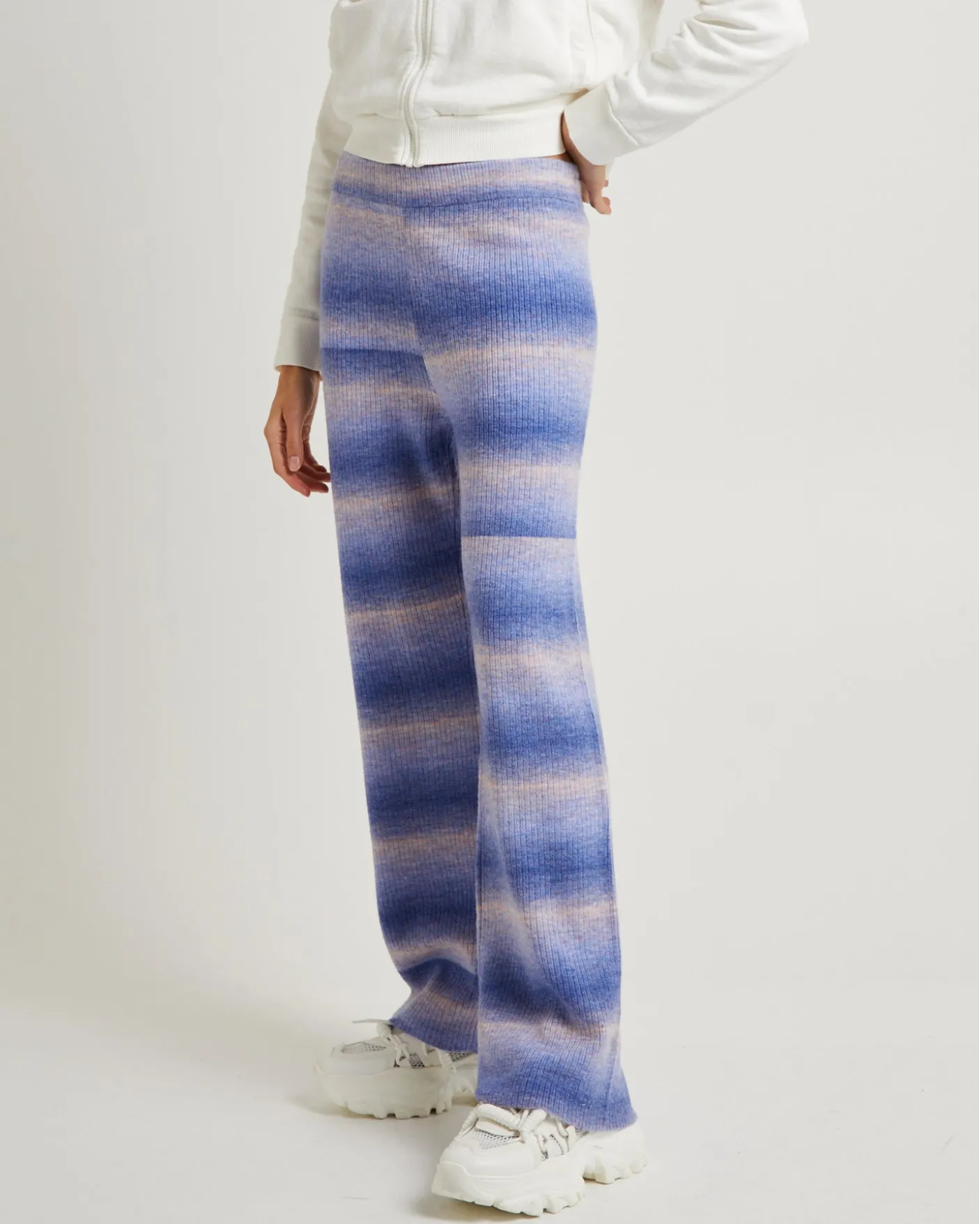 Pnoom Wide Leg Knit Pants Powder Blue