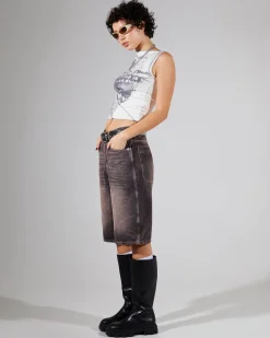Print Splice Rib Tank Top