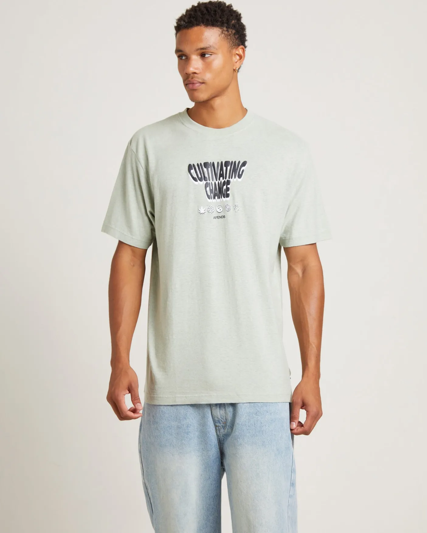 Proclaim Hemp Retro Fit Short Sleeve T-Shirt in Eucalyptus
