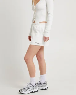 Pull On Fleece Shorts White