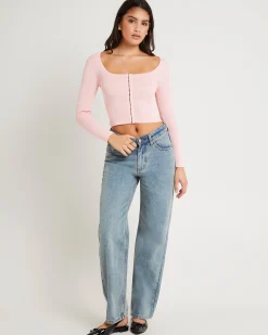 Quinn Hook & Eye Long Sleeve Knit Top