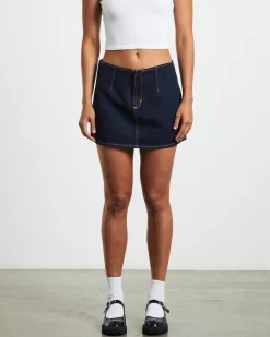 Recut Mini Skirt in Rinse Denim