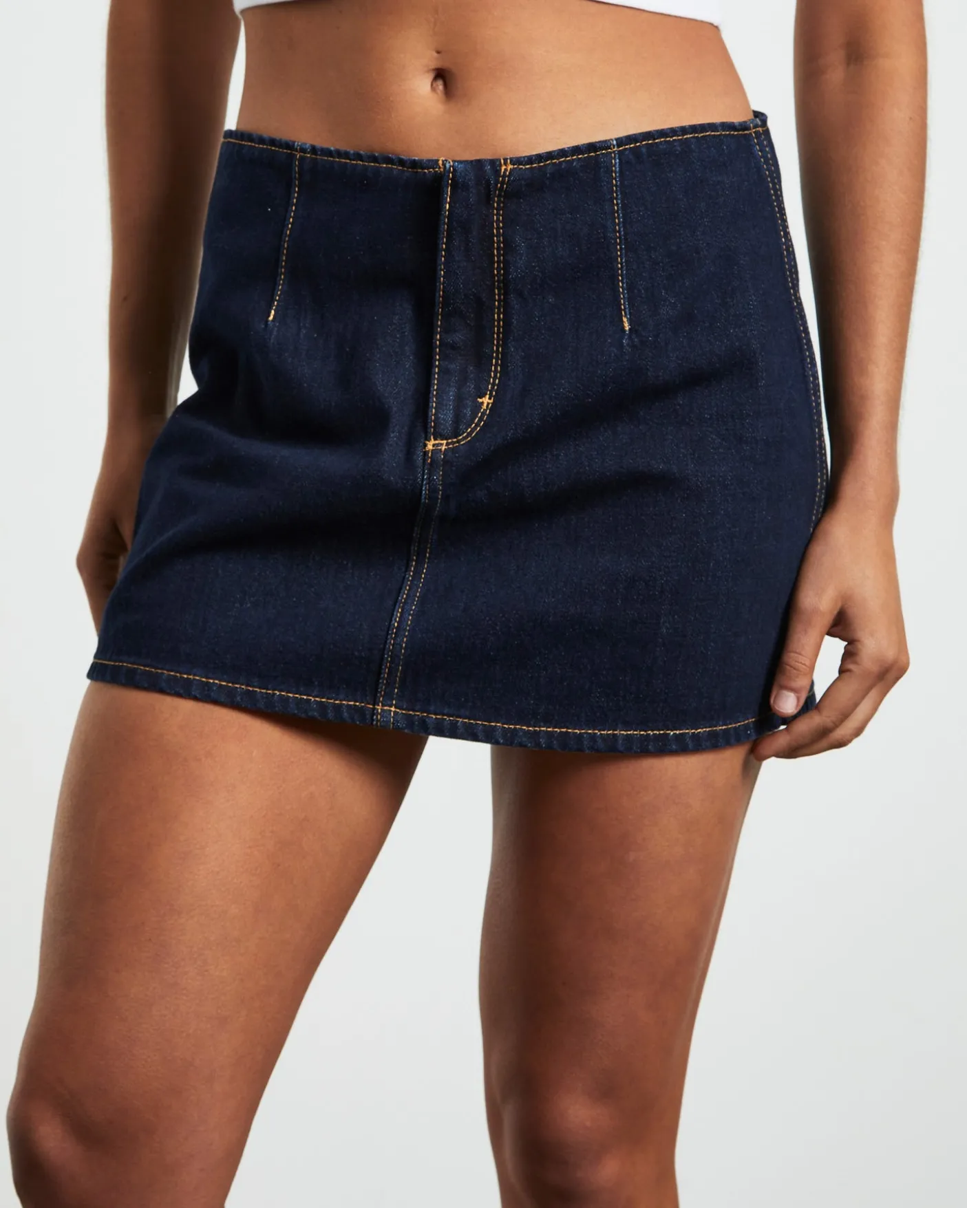 Recut Mini Skirt in Rinse Denim