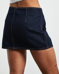 Recut Mini Skirt in Rinse Denim