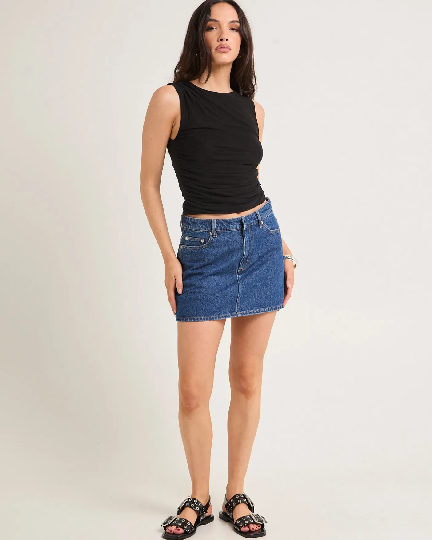 Relaxed Denim Mini Skirt