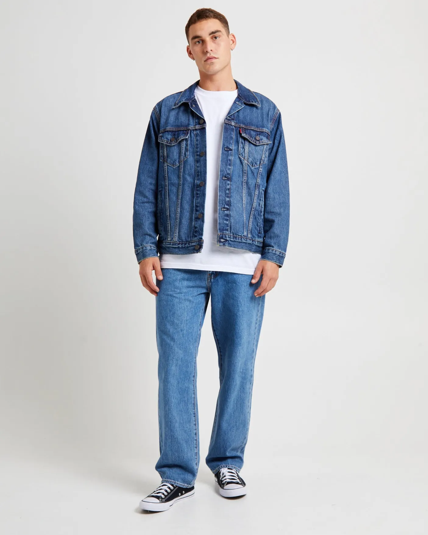 Relaxed Fit Trucker Denim Jacket Waterfalls
