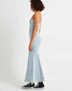 Rendezvous Fishtail Maxi Denim Dress
