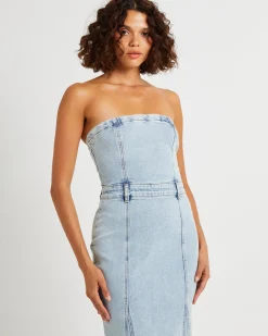 Rendezvous Fishtail Maxi Denim Dress