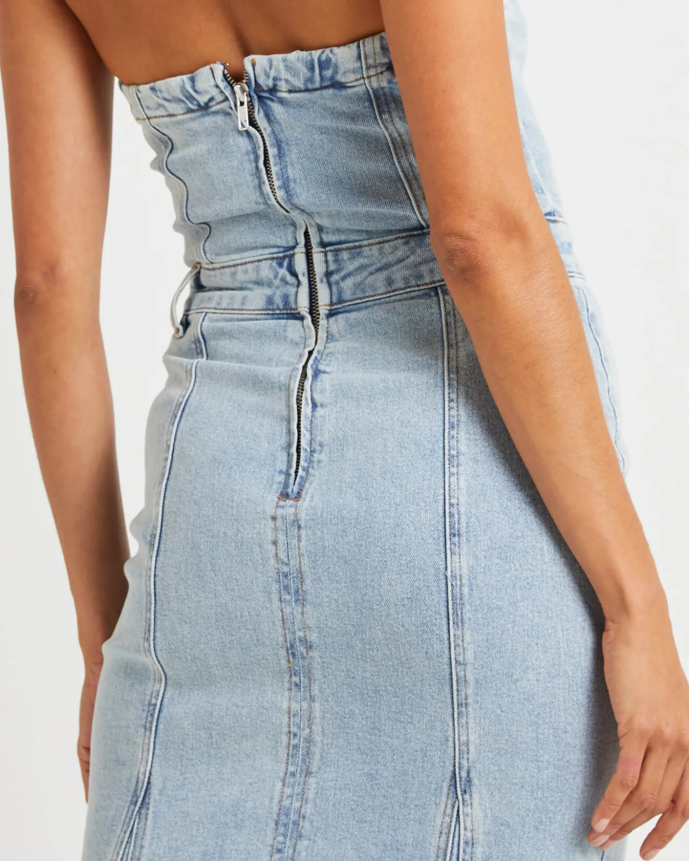 Rendezvous Fishtail Maxi Denim Dress