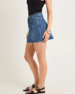 Repair Denim Mini Skirt