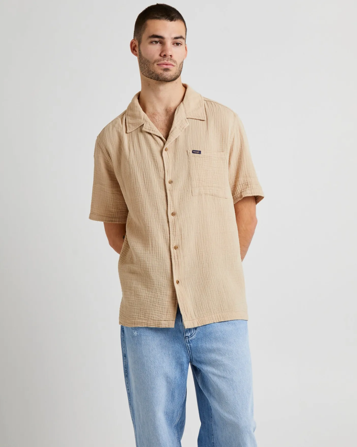 RESORT SHIRT CREPE DRIFTWOOD