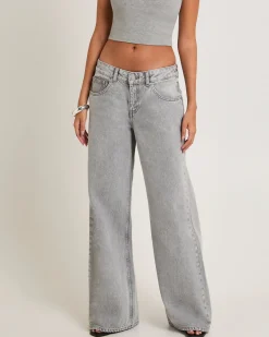 Rhue Wide Leg Jeans Ash Gray