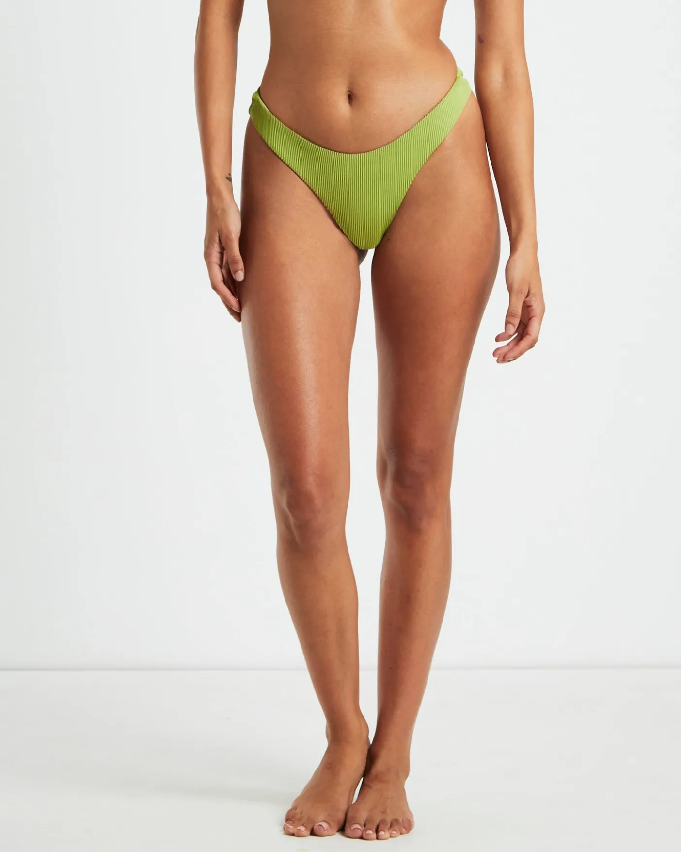Rib Cheeky Cut Bikini Bottoms