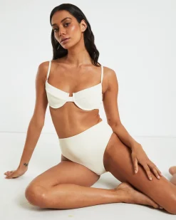 Rib Cut Out Underwire Bikini Top Bikini Top