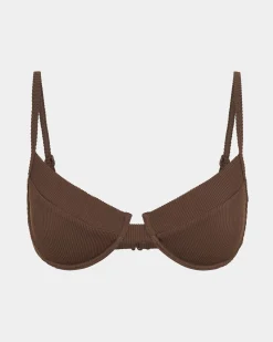 Rib Cut Out Underwire Bikini Top Bikini Top