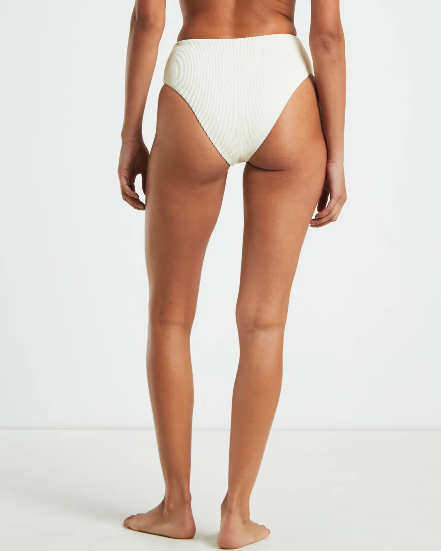 Rib High Waisted Bottoms in Almond