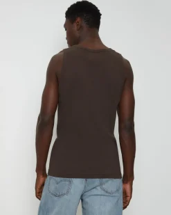 Rib Singlet in Umber Brown