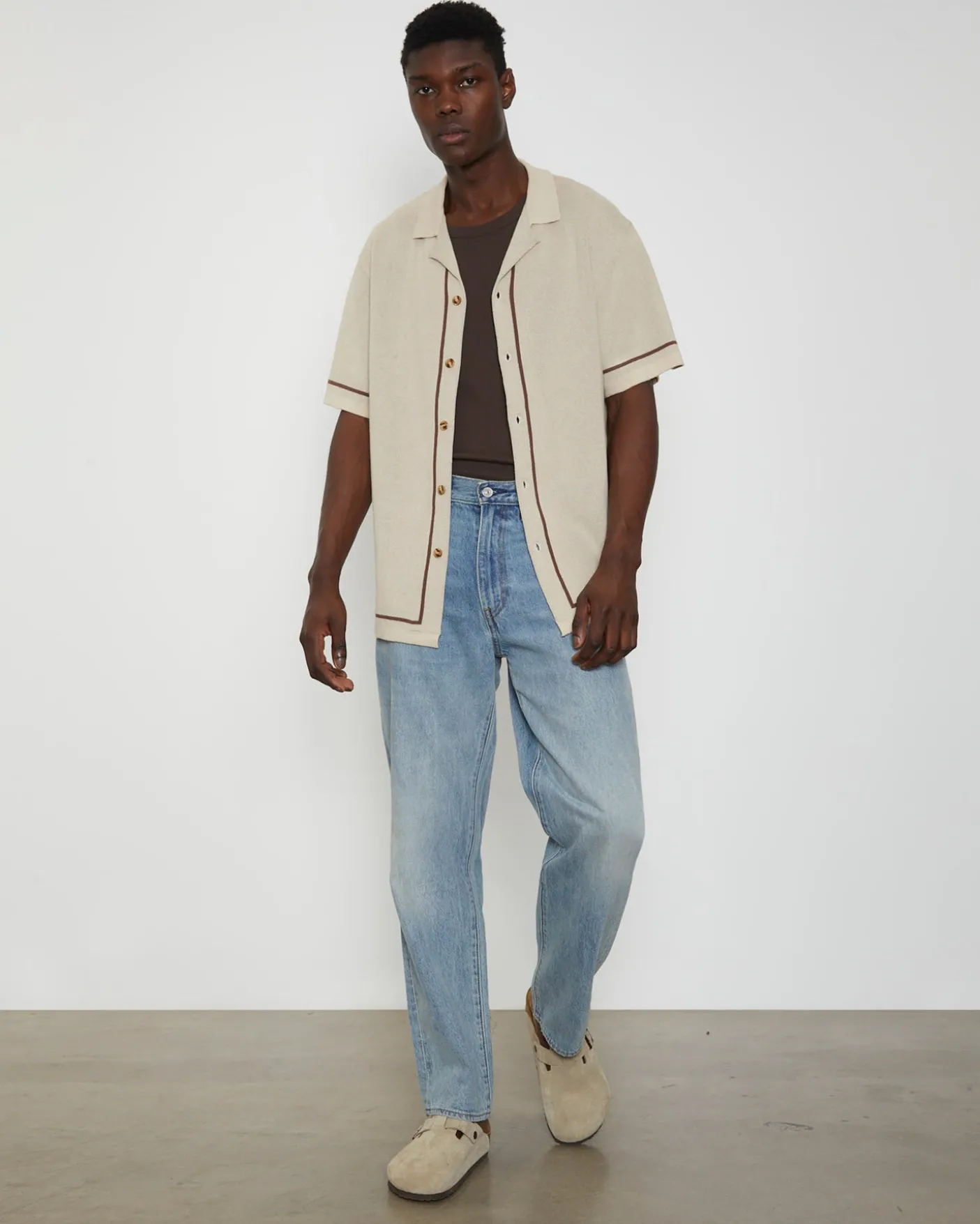 Rib Singlet in Umber Brown