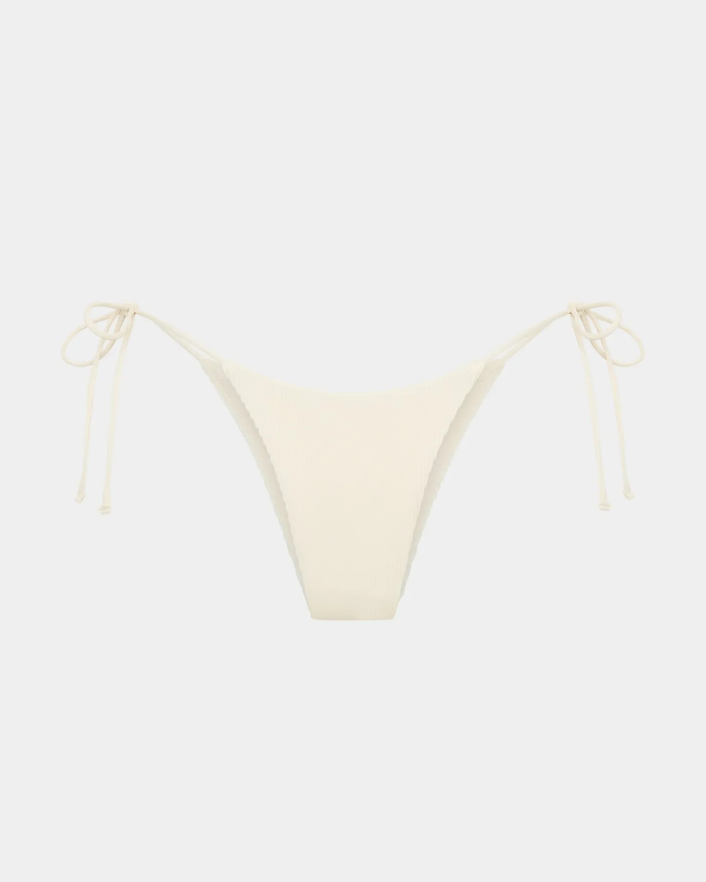 Rib Skinny Strap Tie Side Bikini Bottom