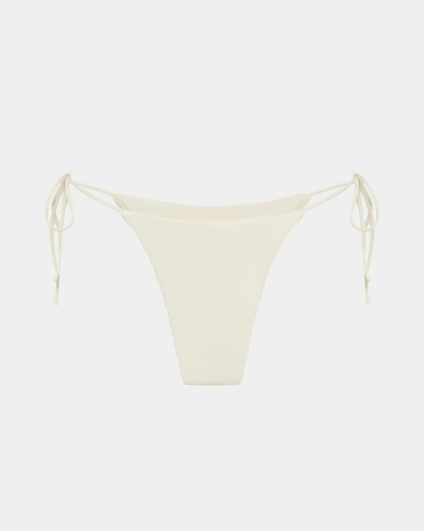 Rib Skinny Strap Tie Side Bikini Bottom