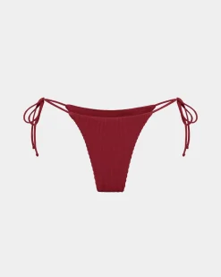 Rib Skinny Strap Tie Side Bottoms