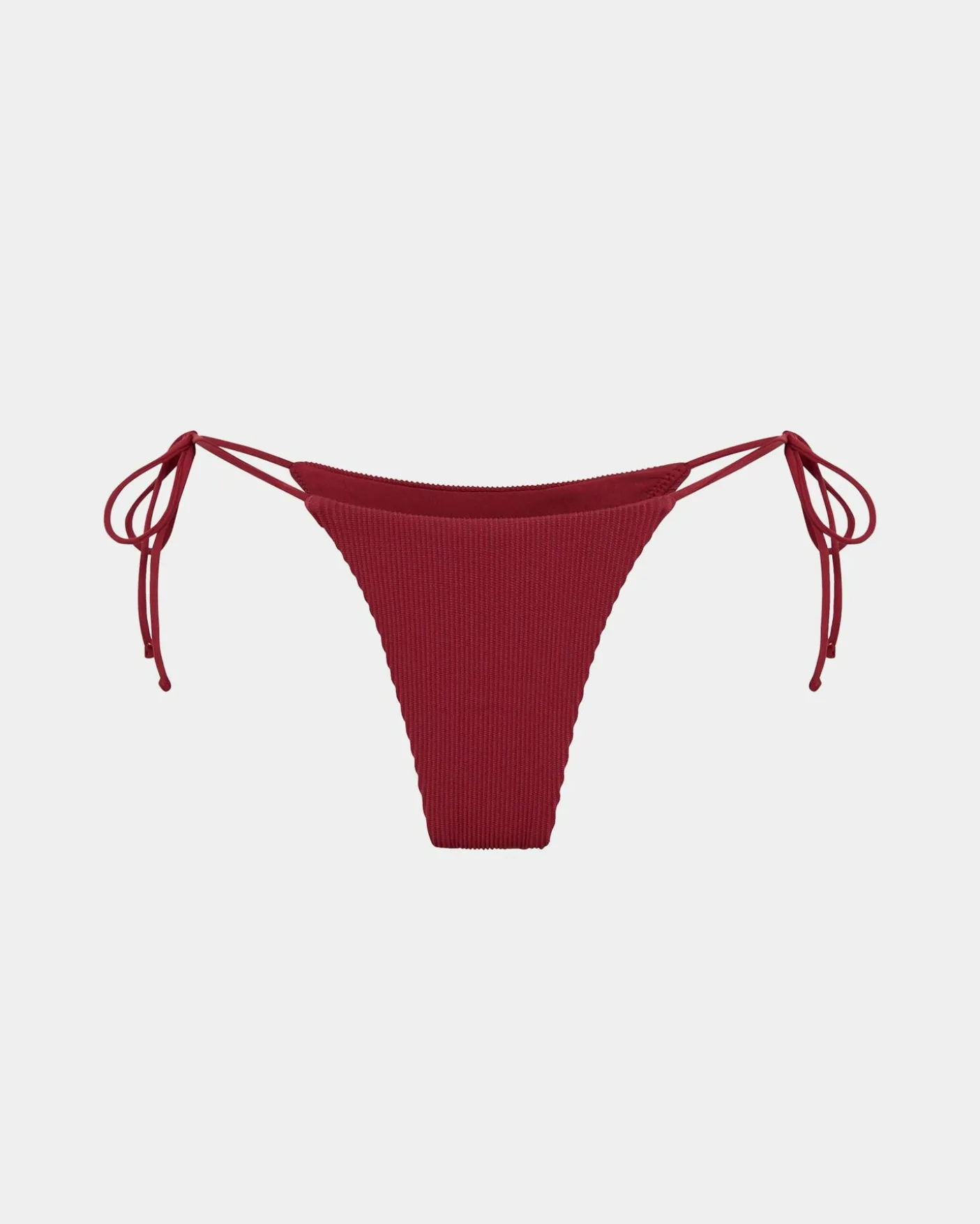 Rib Skinny Strap Tie Side Bottoms
