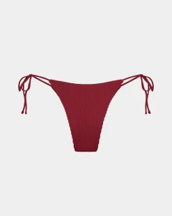 Rib Skinny Strap Tie Side Bottoms