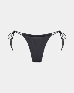 Rib Skinny Strap Tie Side Bottoms