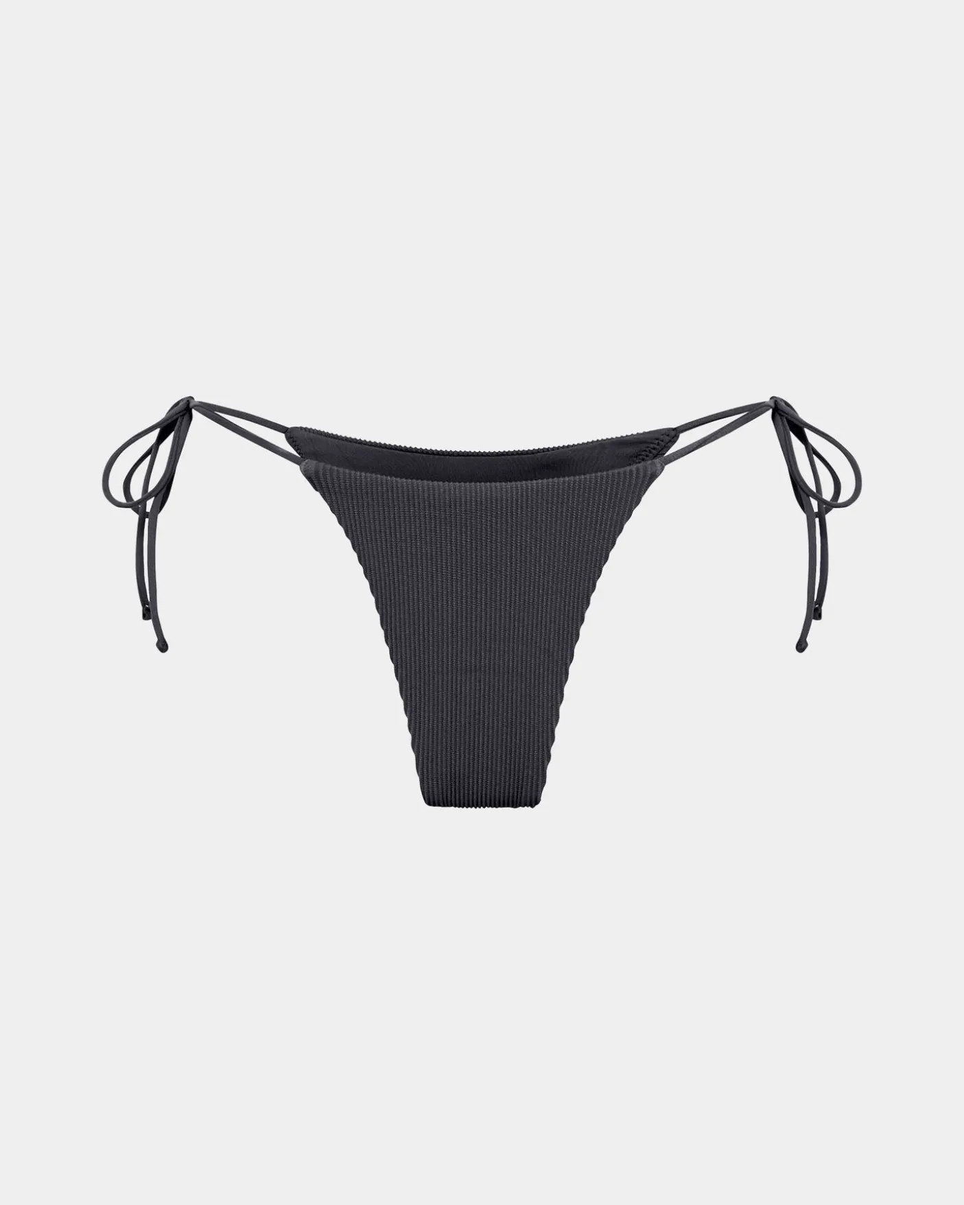 Rib Skinny Strap Tie Side Bottoms