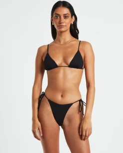 Rib Skinny Strap Triangle Bikini Top Bikini Top