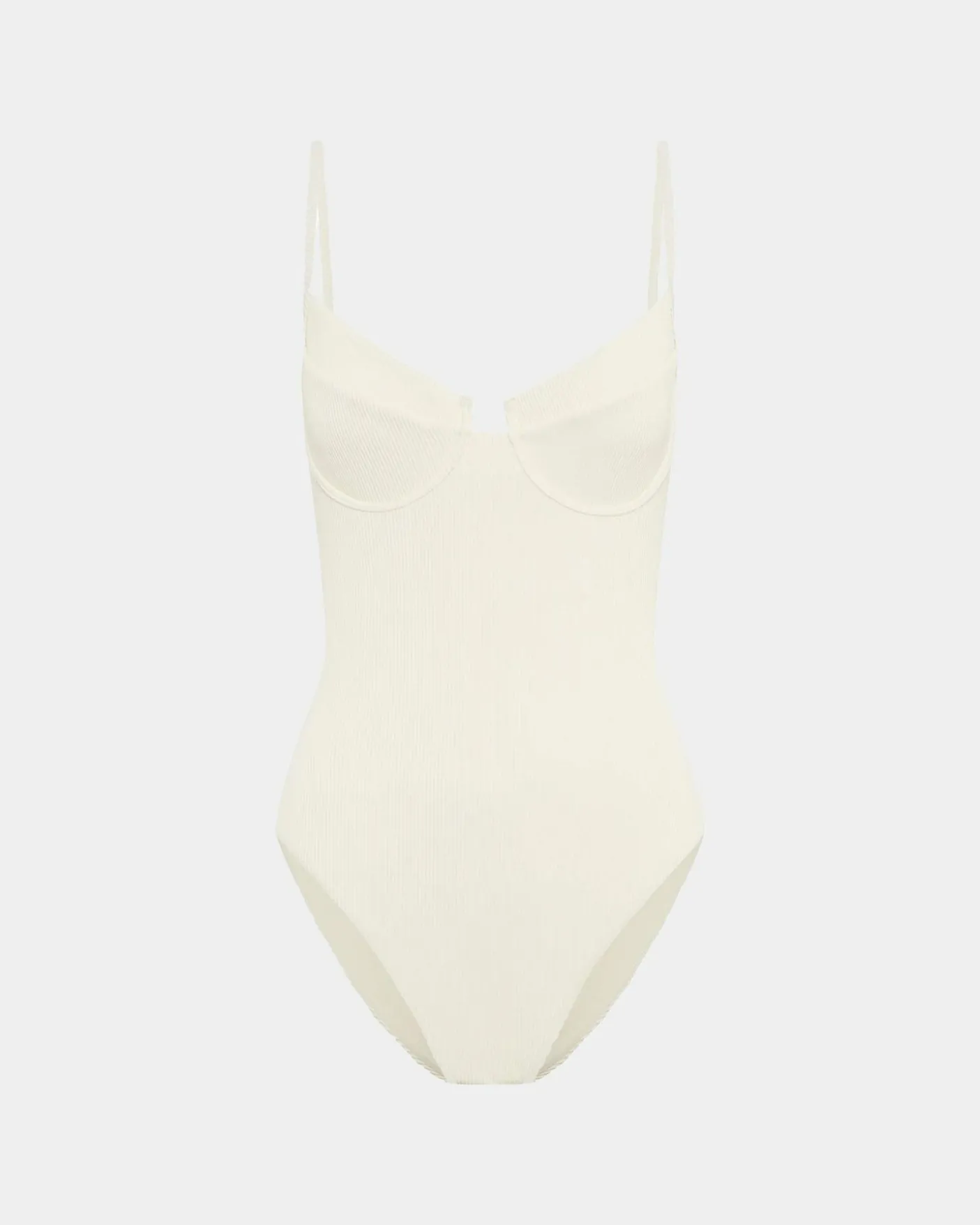 Rib Underwire Bikini Top One Piece
