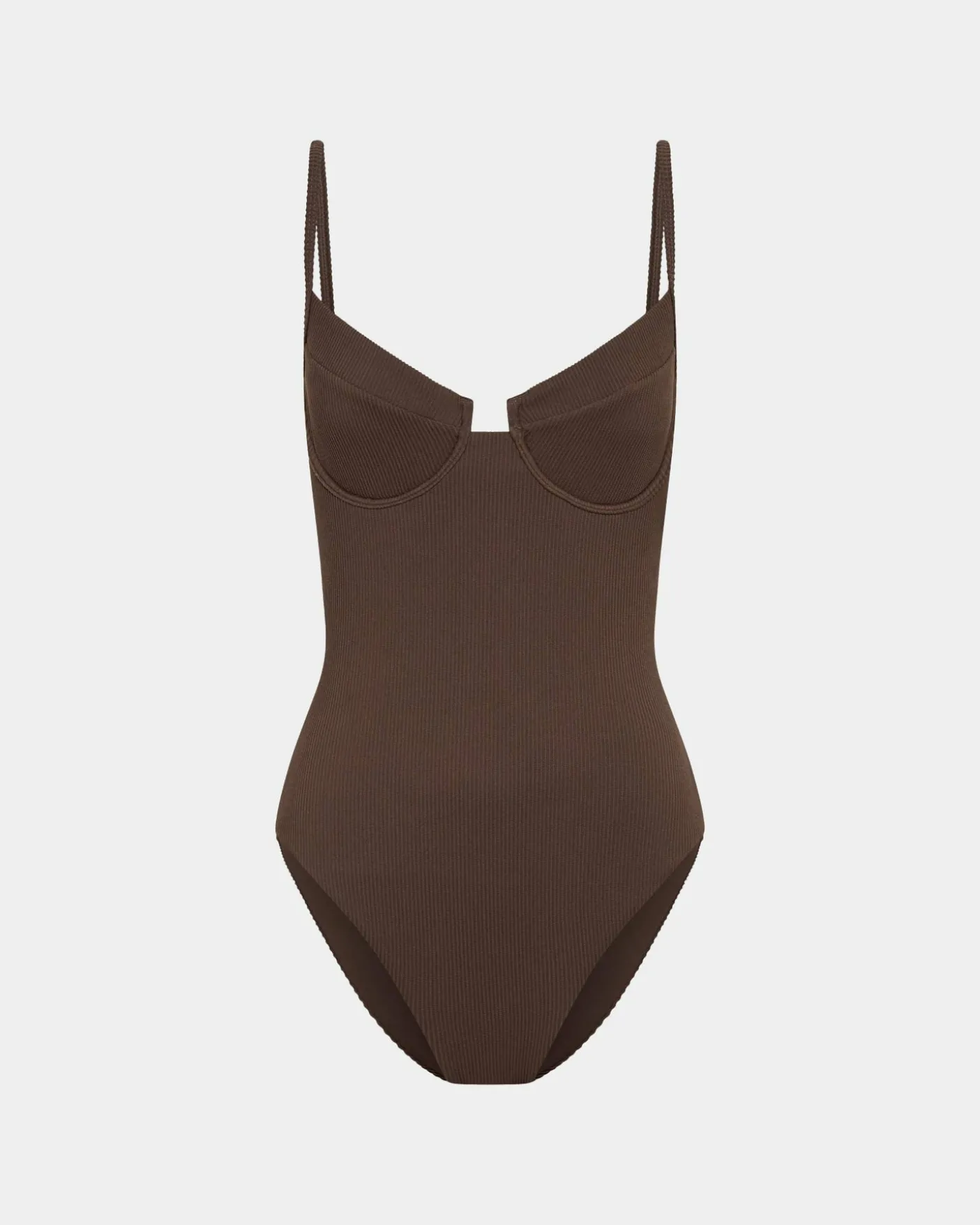 Rib Underwire Bikini Top One Piece