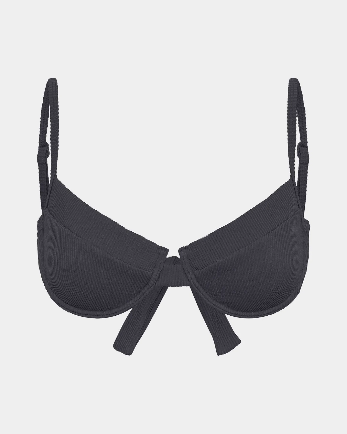 Rib Underwire Tie Back Bikini Top