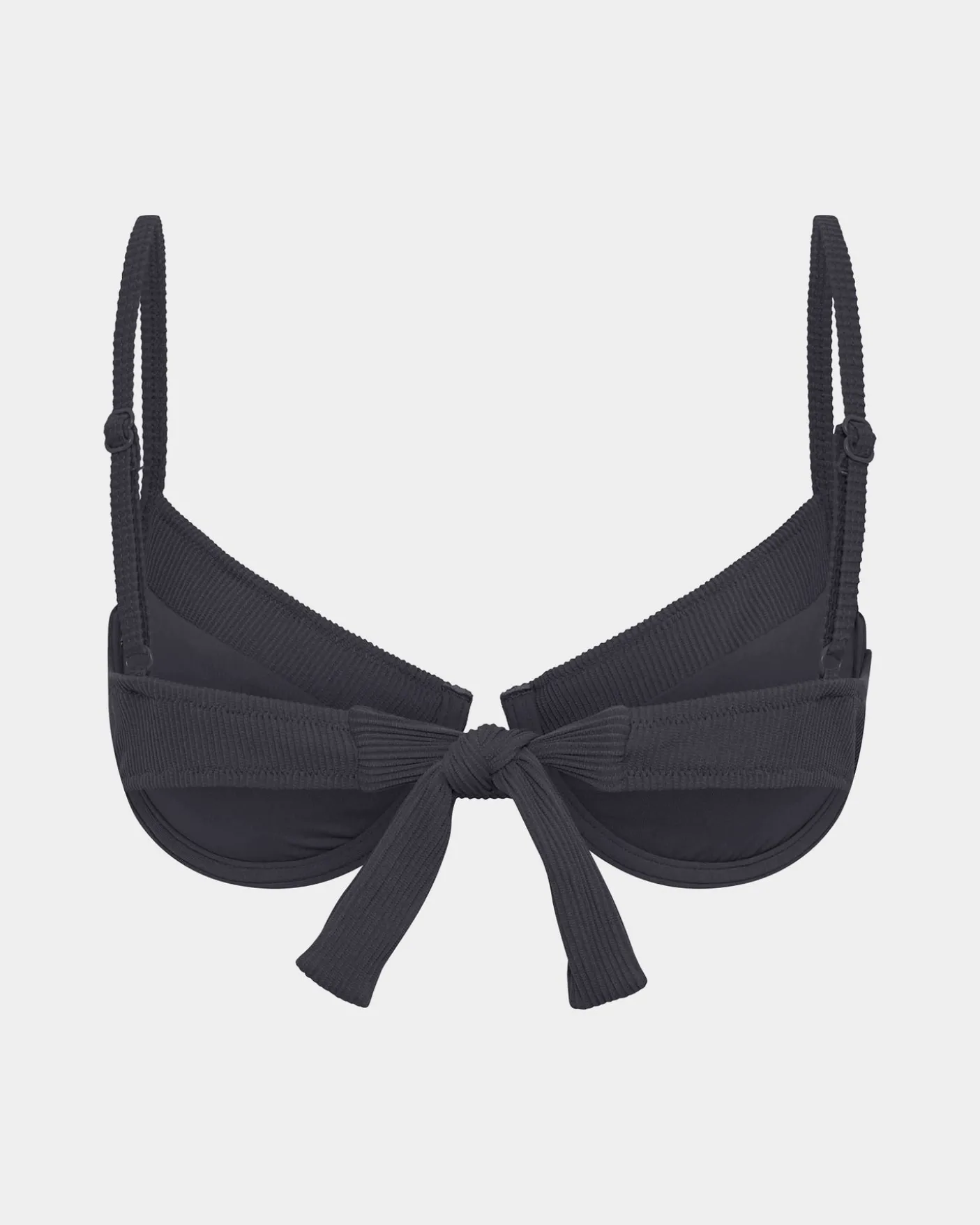 Rib Underwire Tie Back Bikini Top