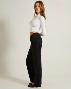 Ribbed Long Sleeve Crop Skivvy