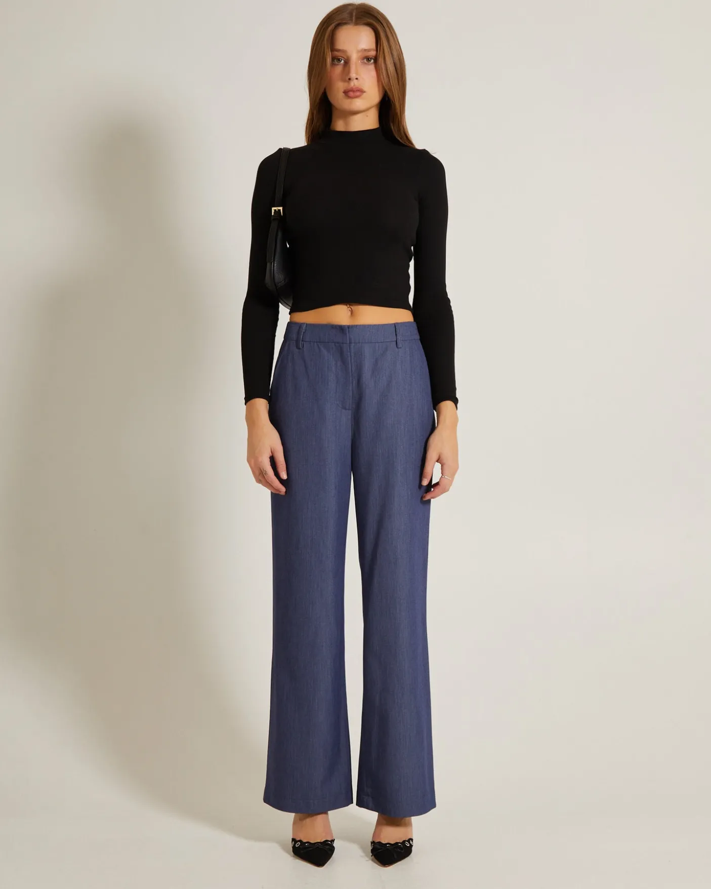Ribbed Long Sleeve Crop Skivvy