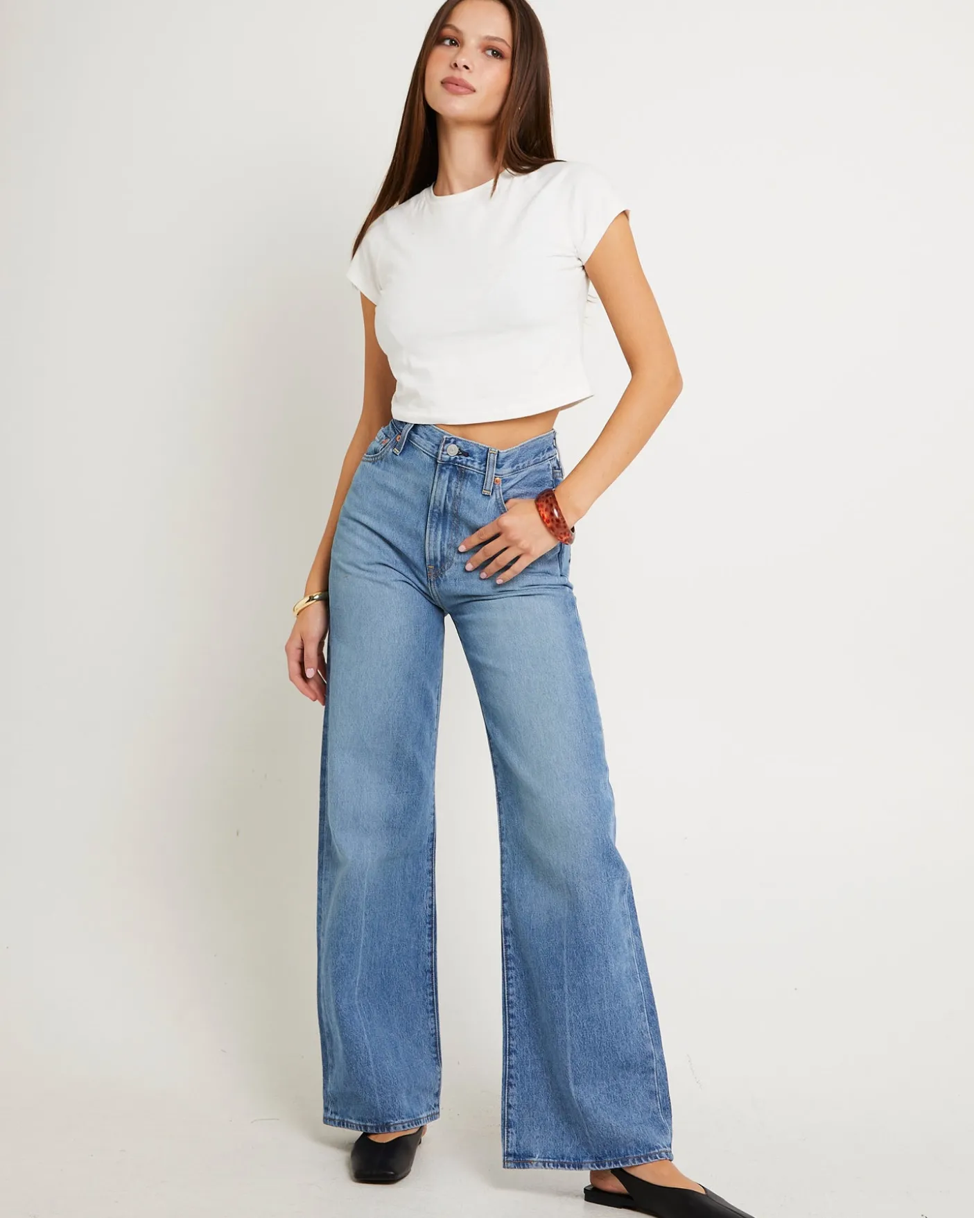 Ribcage Wide Leg Denim Jeans