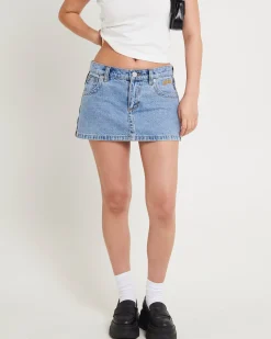 Rip Curl 99 Low Denim Skirt Ariane Tape