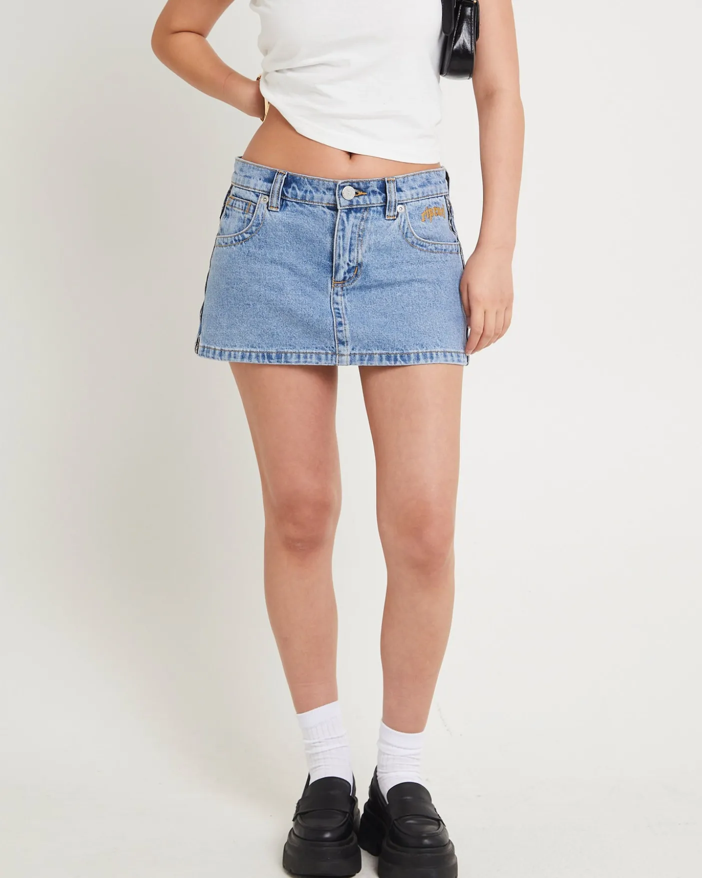 Rip Curl 99 Low Denim Skirt Ariane Tape