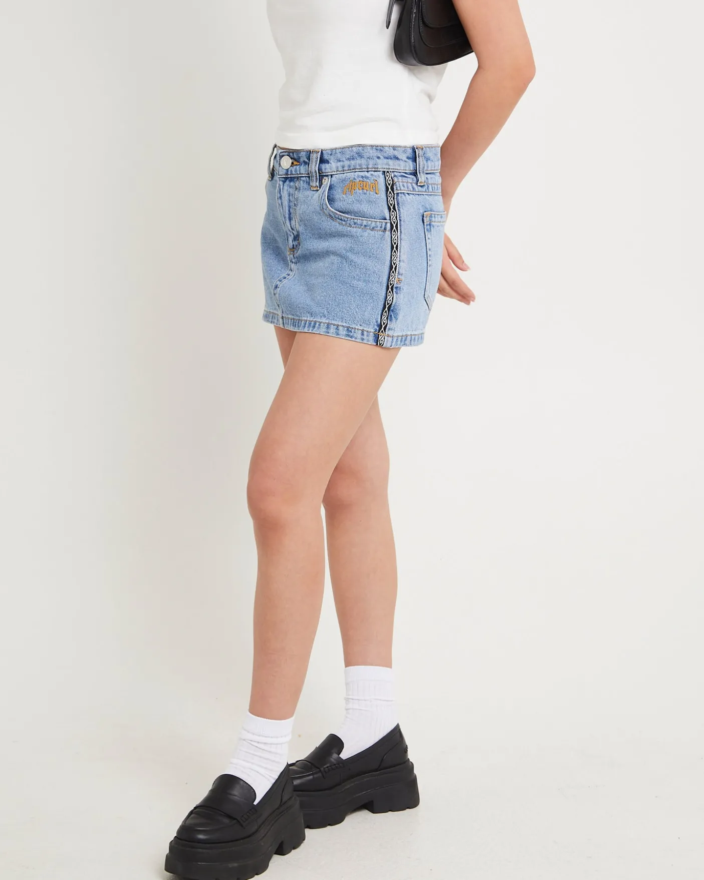 Rip Curl 99 Low Denim Skirt Ariane Tape