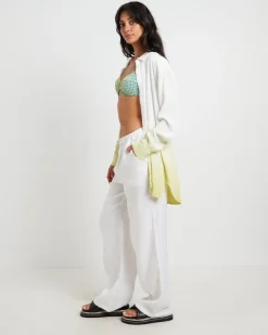 Rochelle Dip Dye Long Sleeve Shirt in Citrus Green
