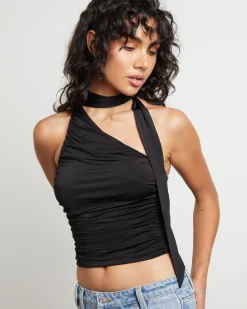 Rowan Slinky Chocker Top in Black