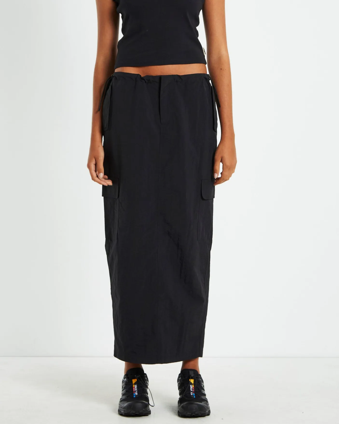 Ruby Multi Pocket Cargo Maxi Skirt Black
