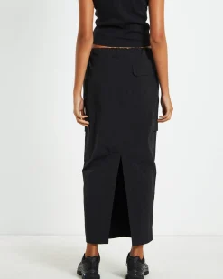 Ruby Multi Pocket Cargo Maxi Skirt Black
