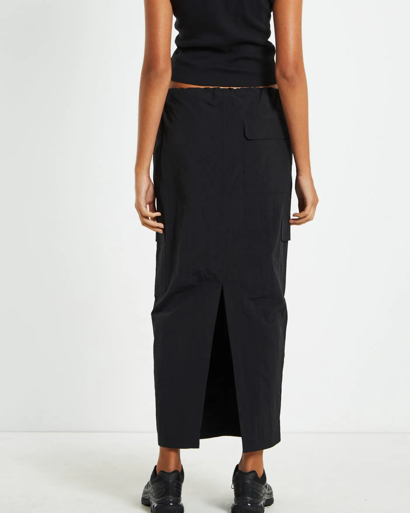Ruby Multi Pocket Cargo Maxi Skirt Black